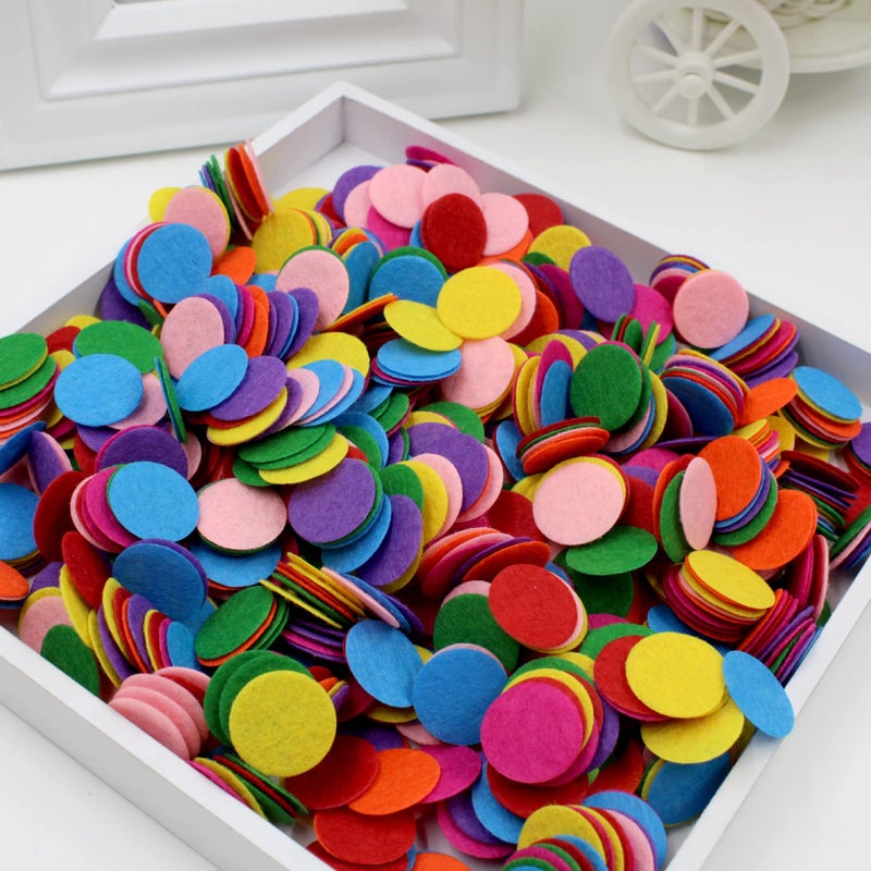 BLUE GARLIC Craft Felt Circles Applique Felt Ornaments for Clothes, Bags, Shoes, Hats and Other Decorations, Mixed Color (1.0"-500pcs) - Image 5